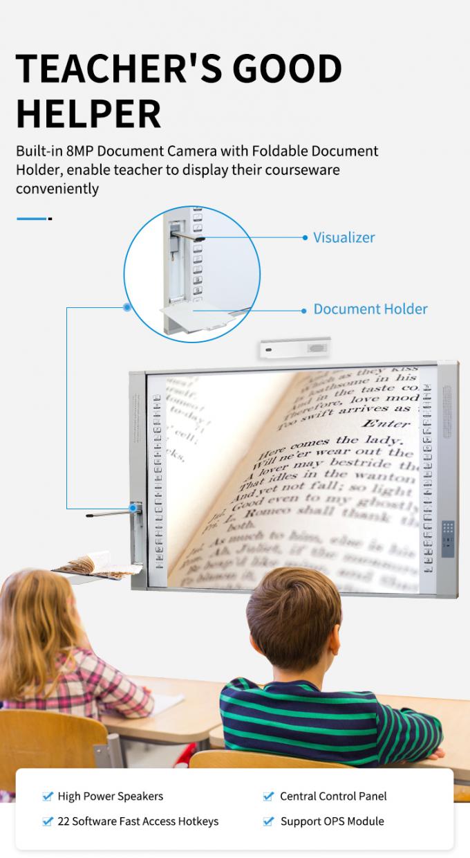 Tableau blanc interactif portable de 96 pouces avec projecteur laser 6
