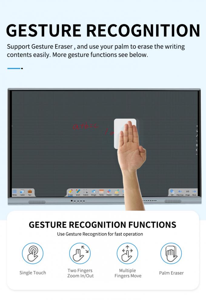 Iboard Nouveau produit Affichage intelligent interactif à écran plat de 98 pouces 4K Affichage grand écran tactile pour salle de réunion 4
