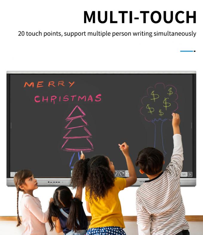 Iboard Nouveau produit Affichage intelligent interactif à écran plat de 98 pouces 4K Affichage grand écran tactile pour salle de réunion 5