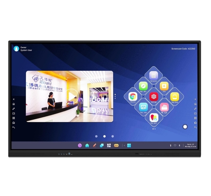 75 Inch IBoard Ultra HD 4K Resolution Interactive Flat Panel Display – Digital Interactive Whiteboard With Multi-Touch Screen, Anti-Glare & Durable Screen For Meeting Classroom Learn 1