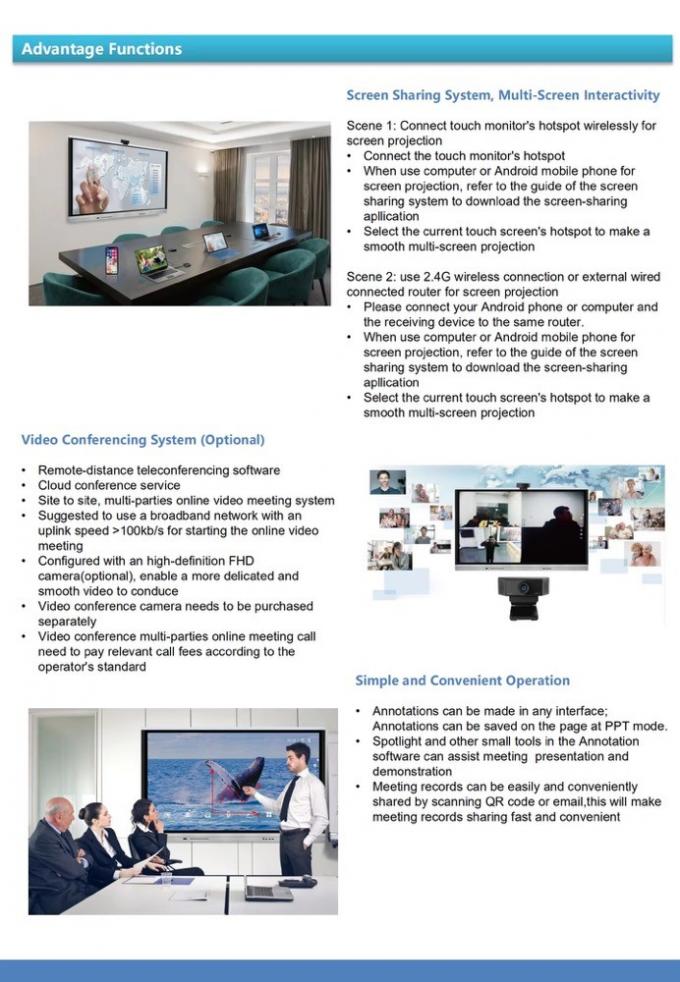 75 Inch IBoard Ultra HD 4K Resolution Interactive Flat Panel Display – Digital Interactive Whiteboard With Multi-Touch Screen, Anti-Glare & Durable Screen For Meeting Classroom Learn 4