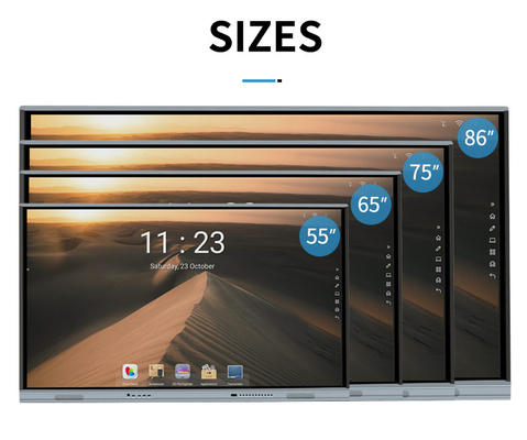 TFT LED 75" moniteur interactif d'écran tactile Android 11 avec le PC d'AIO, IR technique, construit en Camara