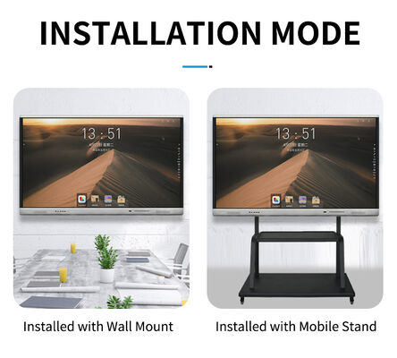 Moniteur tactile interactif de 75 pouces avec 20/40 points de contact et contact infrarouge pour l'enseignement scolaire et les réunions de bureau