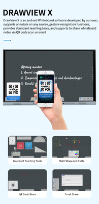 Moniteur multi d'écran du contact LED de l'écran plat 4K Android 11 interactifs d'affichage à cristaux liquides avec la fente d'OPS pour l'éducation