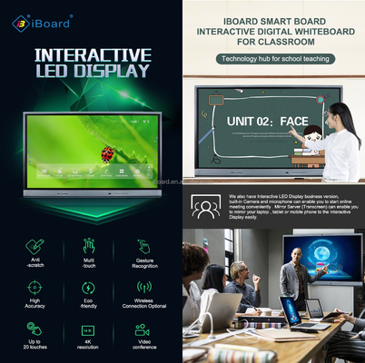 Moniteur infrarouge d'écran tactile LED de panneau futé d'Android 9,0 avec construit in camera et MIC