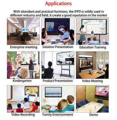 École Android 11 moniteur multi à panneau plat interactif d'écran du contact LED de 75 pouces pour la salle de classe