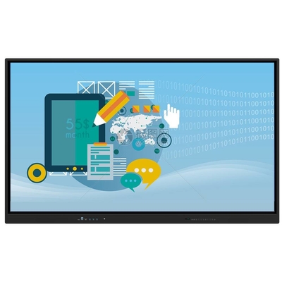 Écran tactile interactif Moniteur de 86 pouces Android 13 4+32G 50 points tactiles Affichage rétroéclairé en carton blanc Pour le bureau scolaire