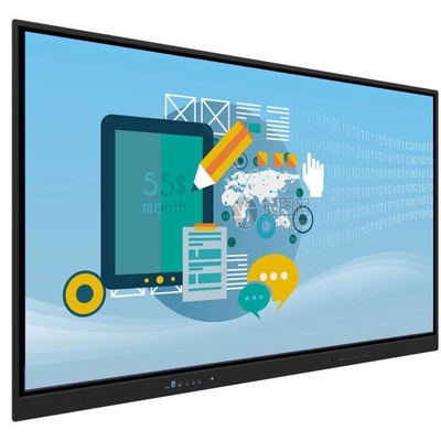 Écran tactile interactif Moniteur de 86 pouces Android 13 4+32G 50 points tactiles Affichage rétroéclairé en carton blanc Pour le bureau scolaire
