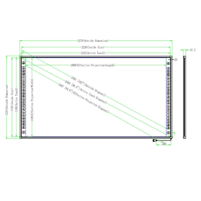 Tableau blanc interactif avec rétroéclairage LED métallique ou cadre noir