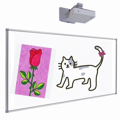 Tableau projecteur interactif de 102 pouces avec surface nano et 10 points tactiles pour salle de classe scolaire
