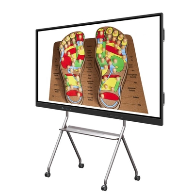 Tableau LCD intelligent interactif 4K Ultra HD Windows OS 10/11 Pro Montable sur le mur Verre trempé intégré haut-parleurs tactiles