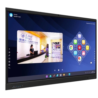 Tableau intelligent interactif 4K Ultra HD avec haut-parleur monté sur le mur Caméra microphone intégré en un seul PC Tableau pour l'éducation