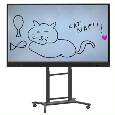 iBoard TV Voiture mobile TV monture hauteur réglable 42''- 86 " panneau plat interactif support de chariot support de sol