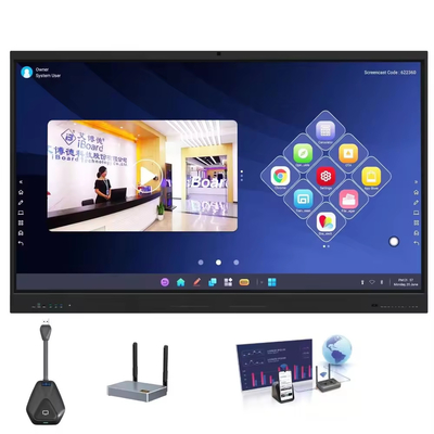 75 pouces Tout en un Interactif panneau plat Interactif affichage Smart Board d'enseignement Smart Touch Screen Board