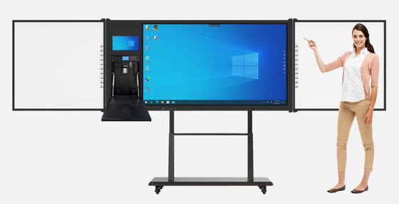 Écran plat interactif 4K Ultra HD avec 20 points de contact et haut-parleurs intégrés pour l'éducation
