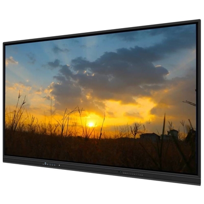 4K 65 75 86 98 110 pouces Panneau tempéré anti-éblouissement Interactif Smart Whiteboard IR Moniteur Super Slim Cadre d'ordinateur pour l'événement de formation de réunion scolaire