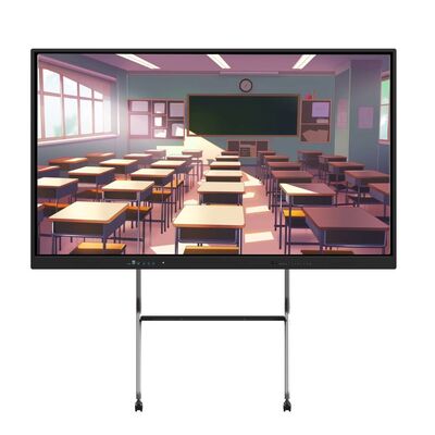 4K 65 75 86 98 110 pouces Panneau tempéré anti-éblouissement Interactif Smart Whiteboard IR Moniteur Super Slim Cadre d'ordinateur pour l'événement de formation de réunion scolaire