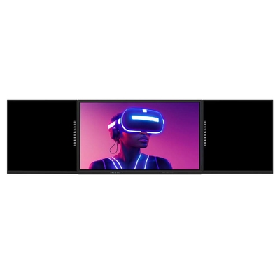 75 86 98 pouces ABA type intelligent Smart touch panel avec des panneaux latéraux Android PC système de micro de caméra tout en un pour l'enseignement des équipes de zoom de réunion avec le logiciel wifi