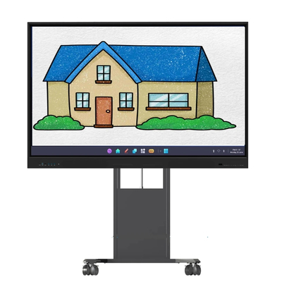Résolution 4K Interactif Panneau plat 350 luminosité Haute luminosité Et 15W * 2 haut-parleurs Android 13 tableau blanc interactif Pour l'enseignement scolaire et la réunion