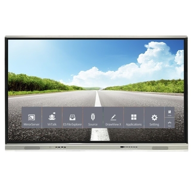 Résolution 4K Interactif Panneau plat 350 luminosité Haute luminosité Et 15W * 2 haut-parleurs Android 13 tableau blanc interactif Pour l'enseignement scolaire et la réunion