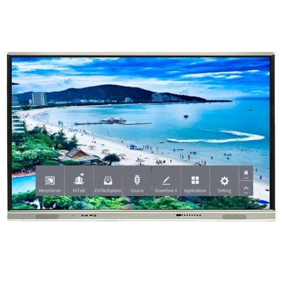 Résolution 4K Interactif Panneau plat 350 luminosité Haute luminosité Et 15W * 2 haut-parleurs Android 13 tableau blanc interactif Pour l'enseignement scolaire et la réunion