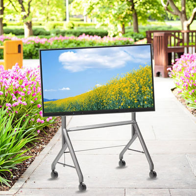 Nouveau arrivée Tableau blanc interactif mobile 42 à 75 pouces Moniteur de télévision Levé Mobile Stand Max roulement 60KGS roues puissantes facilement déplacer pour le tableau blanc interactif mobile stand