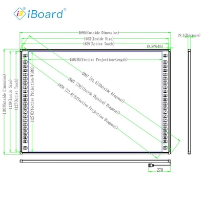 82-pouces tableau interactif tableau blanc intelligent tableau blanc IR Touch Board