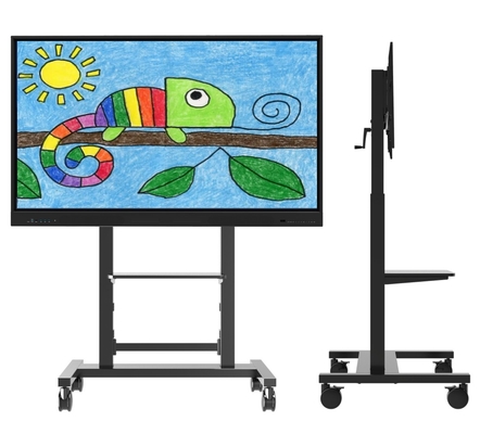 Appareil mobile réglable en hauteur manuelle pour affichage intelligent de 55 pouces à 86 pouces