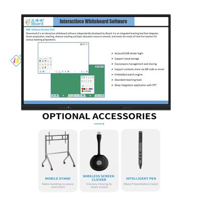 Grand Taille 98 pouces 4K LCD Interactive Smart Board Panneau tactile Écran intelligent pour la salle de classe