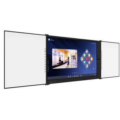 Tableau intelligent à 2 côtés noir vert avec 75 86 pouces Android Tableau tactile avec caméra Mic Scanner de documents mobile Stand pour les bureaux Éducation scolaire