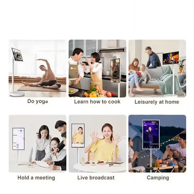 IBoard 27 32 pouces Android 13 Panneau tactile dans la cellule Smart TV LCD écran tactile Moniteur roulable support mobile rotatif avec batterie