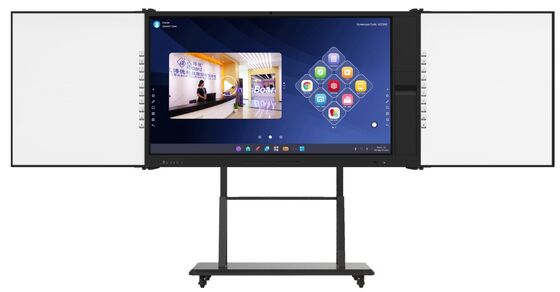 Écran IBoard 4K 75 pouces avec tableaux latéraux interconnectés Vert Noir Blanc Couleur Système Android Windows Pliable pour l'éducation