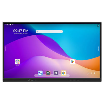 Un panneau intelligent interactif certifié Google EDLA de 86 pouces Android 13 avec système d'appréciation intégré fente OPS appareil photo et support mobile en option