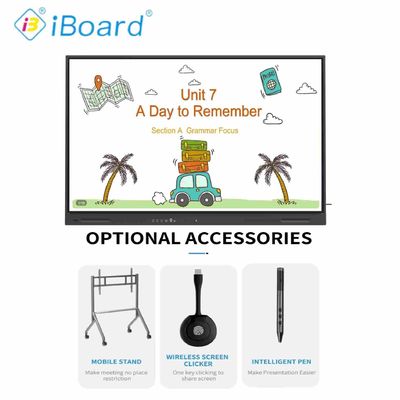 Ai fonction 75 pouces 4K Résolution interactive Smart TV à écran plat avec le nouveau système d'équipement Android Pour les réunions de bureau en classe