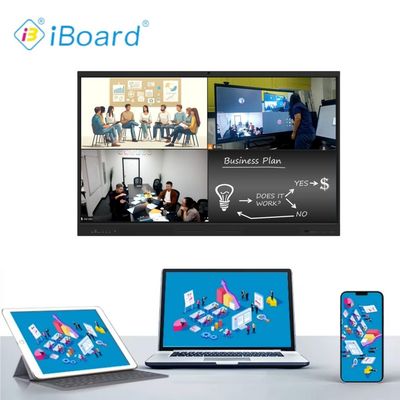 Écran tactile interactif à écran plat Moniteur Smart Board avec caméra intégrée et microphone pour les réunions de conférence et l'enseignement