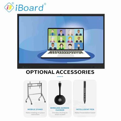 Tableau blanc numérique LED de 75 pouces, tableau intelligent, ordinateur tout-en-un, mini PC, plusieurs écrivains simultanément pour les réunions et l'enseignement