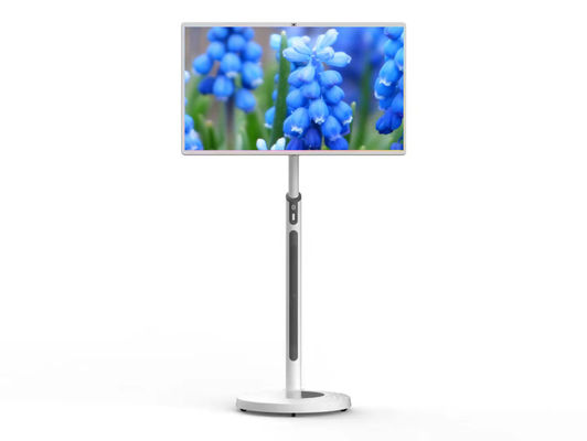 Téléviseur intelligent 32 pouces FHD Android 13 8+128 Go 8 cœurs sur roues, télécommande, écran tactile, moniteur avec batterie, caméra 13MP, TV rotatif portable