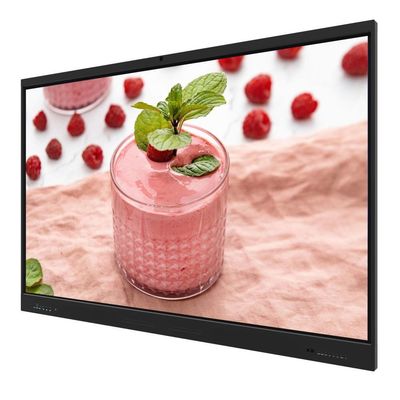 Écran tactile interactif Moniteur 86 pouces Android 14 8+128G Avec haut-parleur Caméra Mic Sensor lumineux Logiciel intégré dans la présentation sans fil Wifi à partir de Pad Phone Laptop