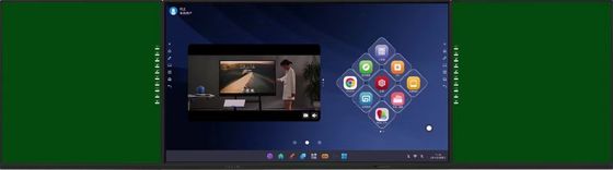 Écran IBoard 4K 75 pouces avec tableaux latéraux interconnectés Vert Noir Blanc Couleur Système Android Windows Pliable pour l'éducation