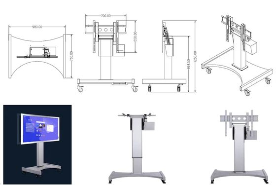 Moniteur à écran tactile interactif à hauteur réglable motorisée, tableau blanc intelligent, utilisation avec support mobile électronique, support de qualité flexible