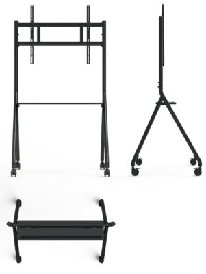 Nouveau arrivée Tableau blanc interactif mobile 42 à 75 pouces Moniteur de télévision Levé Mobile Stand Max roulement 60KGS roues puissantes facilement déplacer pour le tableau blanc interactif mobile stand