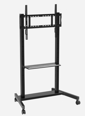 IBoard Factory Direct Outlet 55"- 86" Height Adjustable Mobile TV Stand With smoothly Wheels Compatibility Interactive Whiteboard Smart Panel Up To 180Lbs Steel Frame Rolling TV Cart Pushing Cart