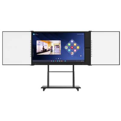 Tableau noir intelligent 75 86 pouces PC Android Windows tout en un ordinateur PC avec des cartes tactiles latérales Ports USB HDMI TYPE-C en option avec support mobile