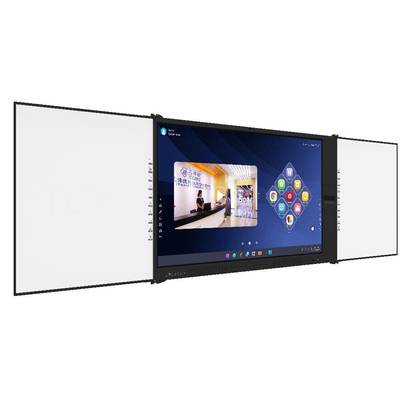 Tableau noir intelligent 75 86 pouces PC Android Windows tout en un ordinateur PC avec des cartes tactiles latérales Ports USB HDMI TYPE-C en option avec support mobile