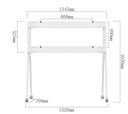 Support TV mobile en aluminium avec capacité de 200 kg et roulettes pour tableau blanc interactif de 55 à 110 pouces