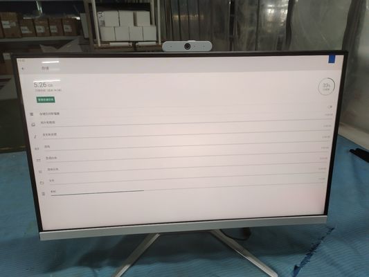 Moniteur de bureau 21,5'' 23,8'' 27'' 32 pouces en gros avec webcam 13MP intégrée, système Android et Windows tout-en-un en option, écran tactile capacitif 10 points, haut-parleur et micro plus puissants, tableau blanc interactif