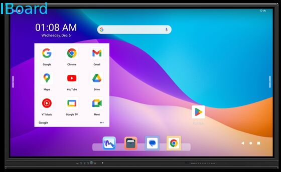 Tableau blanc interactif certifié Google EDLA de 86 pouces avec processeur 8 cœurs pour salle de classe et conférence