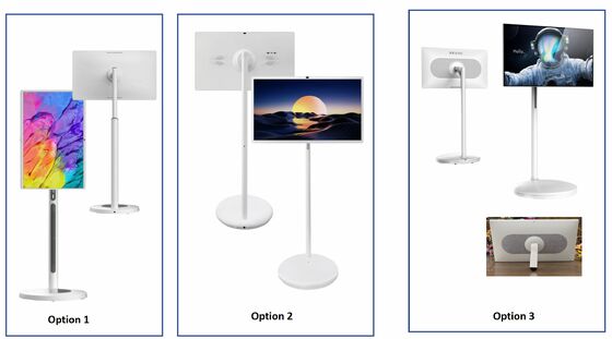 24,5 bureau d'affichage mobile de moniteur tactile de réunion vidéo de pouce 8GB RAM et position de plancher