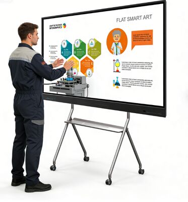 Tableau blanc interactif plat intelligent à écran tactile de 75 pouces, résolution 4K, 40 points de contact, pour une utilisation en classe
