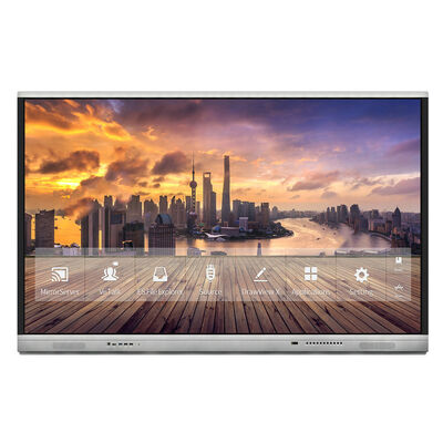 Écran plat interactif pour conférence de bureau avec capacités d'écriture et de divertissement, adapté aux environnements professionnels polyvalents